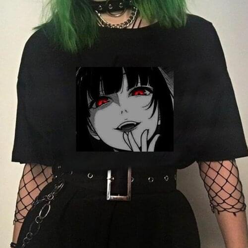 2021Womens T-shirt Kakegurui Yumeko Jabami anime cartoonPrinted Tops Tee Harajuku fashion hip-hop streetwear Crew neck T-shirt