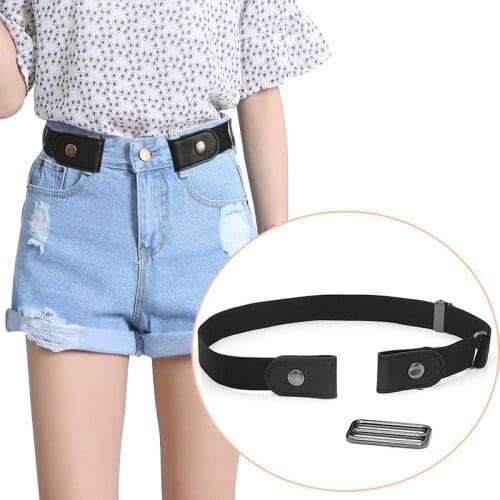 Adult Slim Stretch Invisible Belt Simple Wild Lazy Elastic Belt Jeans Dress Without Buckle Ladies Belt Mens Belt Elastic