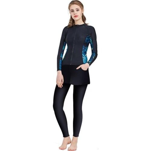 4 Piece set Womens Rashguard Swimsuit Zip Front Sun Protection Shirt UPF 50+ Long Sleeve Shirt Leggings Rash Guard Yoga Suit