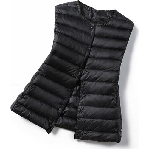 2020 Women Sleeveless Vest Winter Plus Size XXXL Down Vest Coat Female Ultra Light Duck Down Vest Jacket women