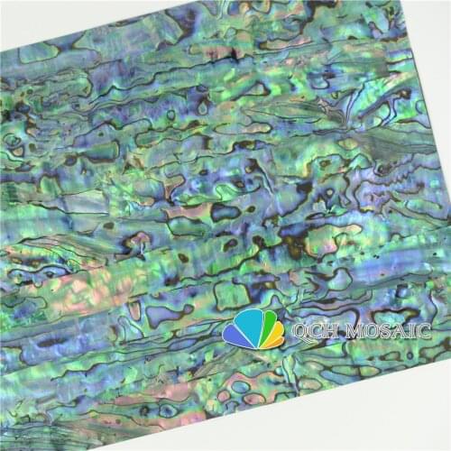 Flexible AAA New Zealand abalone paua shell mother of pearl laminate sheet shell veneer self-adhesive sticker backing 1pcs