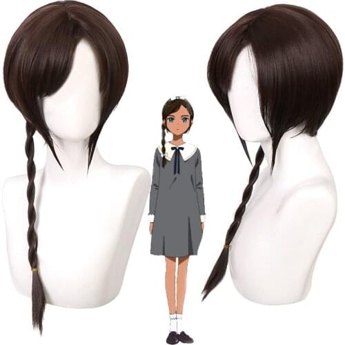 65cm Anime WONDER EGG PRIORITY Aonuma Neiru Wig wWith Ponytail Halloween Cosplay Props
