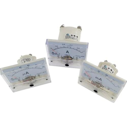 85C1 Ammeter DC Analog Current Meter Panel Mechanical Pointer Type 1/5/10/20/30/50/100/200/300/500mA A
