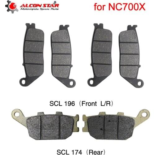 Alconstar- 3 Pairs Motorcycle Disc Brake Pads Fit for Honda NC700X 2012 2013 2014 2015 Motorcycle Front and Rear Brake Pads Set