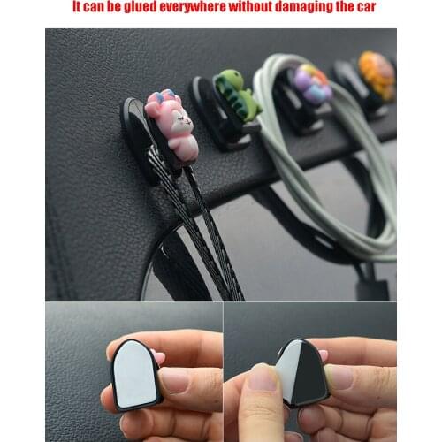 Car Hook Manager USB Cable Headset Key Storage Hook Car Accessories Car Adhesive Hook Mini Car Decoration 3Piece