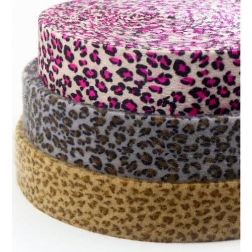 5M DIY Craft 10mm 15 25mm Leopard Velvet Ribbon 50mm Dense Printed Fabric Ribbon Tape Trim Hair Bow Dog Collar Earring Material
