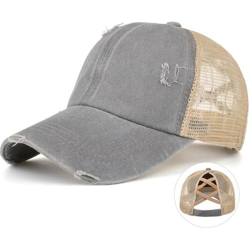 Summer Mesh Ponytail Cowboy Baseball Caps Hats for Women Fashion Snapback Caps for Men Hat Bonnet Hip Hop Caps Casquette Homme