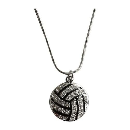 Crystal Volleyball Snake Chain Necklace 1PC