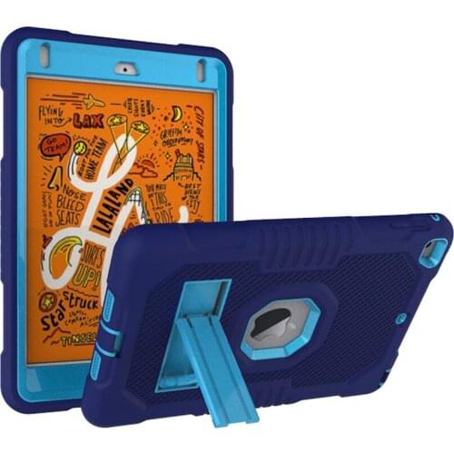 Case For Apple iPad Mini 4 5 Kid Safe Armor Cover For iPad Mini 5 2019 Luxury Silicone Hard PC Kickstand Shockproof Case + Film