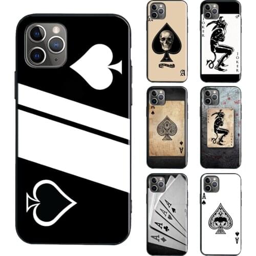 Ace of spades Poker Card Case For iPhone 12 mini 11 Pro Max 6S 7 8 Plus X XR XS Max SE 2020 TPU Cover Coque