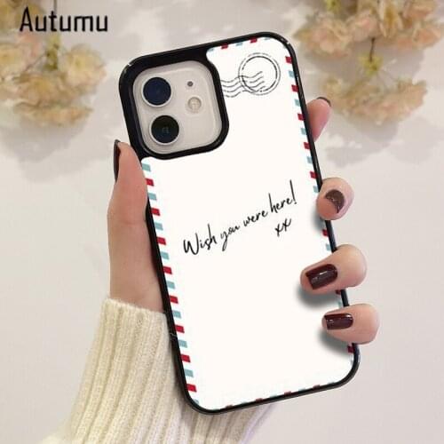 Phone Case for iPhone 12 mini X XS XR 11 Pro Max SE 2020 6S 7 8 Plus Samsung S9 S10 S20 S21 Airmail Envelope Stamp Cover