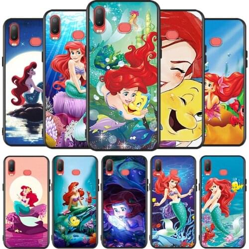 Mermaid Disney Princess Cute for Samsung Galaxy A9 A8 Star A750 A7 A6 A5 A3 Plus 2018 2017 2016 Silicone Soft Black Phone Case