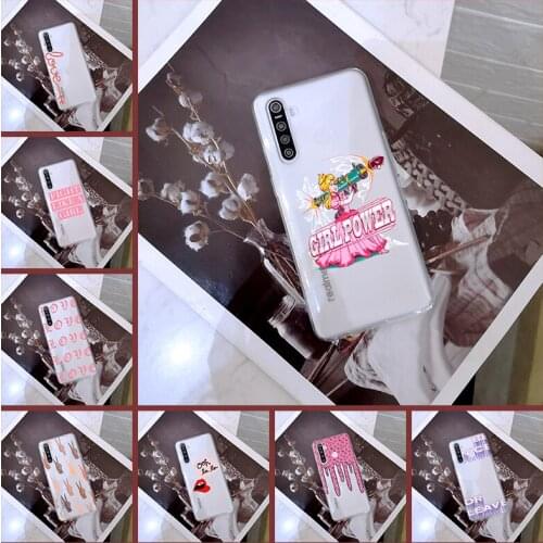 Love Girl Pink Quote Simple Silicone Soft Back Cover For Realme C3 X3 Xt C11 6i X Phone Case For Oppo Realme 5 6 X50 X2 Pro