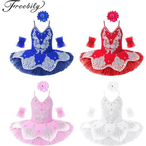 Kids Sequins Ballet Dress Girls Dance Set Gymnastics Ballet Leotard Tutu Dress Performance Ballerina Fairy Prom Party Costumes