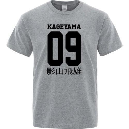 Fashion Big Size T-Shirt Man Haikyuu Anime Kageyama Tobio Prints Clothing Casual Loose Tshirts Breathable Round Neck Male Tshirt
