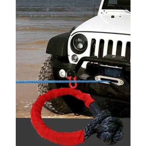 Hot 35,000 Lbs Synthetic Soft Shackle For Car Flexible ATV Winch Rope Towing Recovery Straps 16T Nylon Cable Car Accessories New