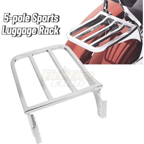 Chrome Motorcycle Sissy Bar Backrest Luggage Rack For Harley Sportster XL 04-17 Dyna 06-17 Softail 84-05 FLST FLSTC LSTSC 06-17