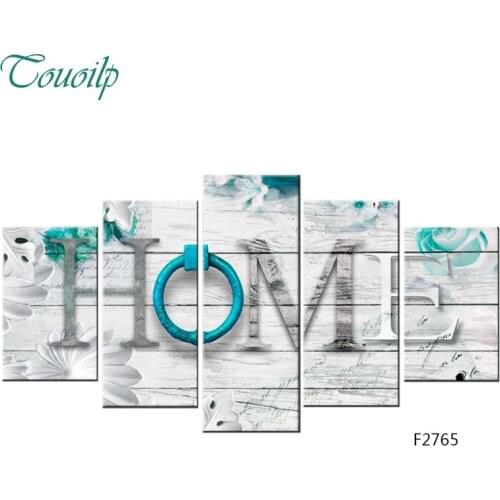 Full Square&round 5d Diamond Painting Landscape"Home sweet Home" Combination Embroidery Cross Stitch Mosaic Home Decor 5pcs/set