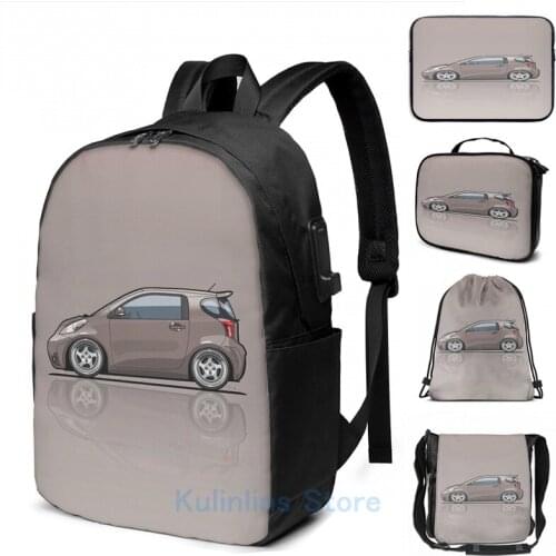 Funny Graphic print Jadias Magnetic Gray Scion iQ USB Charge Backpack men School bags Women bag Travel laptop bag