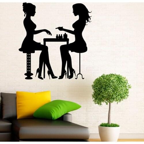 Manicure Salon Wall Stickers Fashion Girls Hands Nails Wall Decals Creative Removable Vinyl Waterproof Home Decor