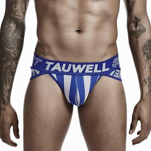 Plus Size Mens Underwear Jockstrap Bugle Pouch Striped Briefs Slip Homme Gay Panties Cueca Bikini Calsoncillos Thongs Tanga