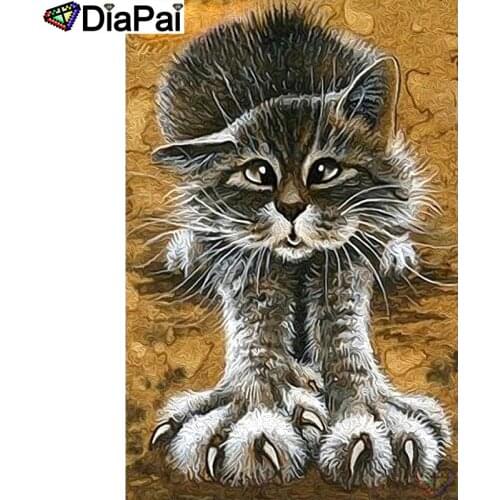 DIAPAI 100% Full Square/Round Drill 5D DIY Diamond Painting "Animal cat" Diamond Embroidery Cross Stitch 3D Home Decor A18939