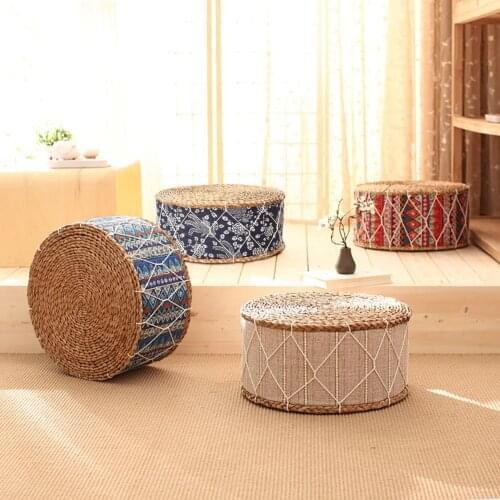 Futon Cushion Thickened Woven High Elastic Cotton Straw Floor Mat Meditation Cushion Backrest Pillow Japanese Tatami Mat