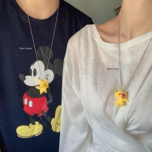 Pokemon Pikachu Cartoon Anime Character Pendant Couple Necklace Childlike Funny Cute Birthday Present