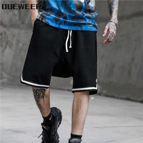 Dueweer Summer Casual Beach Shorts Men High Street Drop Crotch Baggy Hip Hop Loose Pants Fashionable Cross-pants
