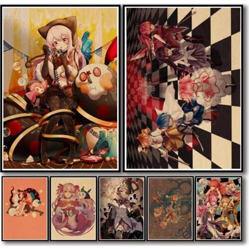 Puella Magi Madoka Magica Retro Poster Anime Posters Canvas Painting Posters and Prints Wall Decor Wall Art Picture Home Decor