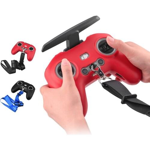 Remote Controller Silicone Sleeve Case for DJI FPV Combo Neck Strap Protective Cover Skin Anti-Lost Lanyard Drone Accessorry