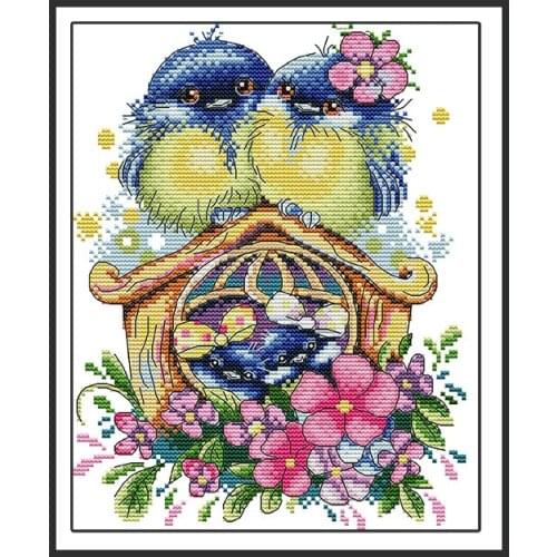 Warm Home Stamped Cross Stitch Patterns DIY Needlework Set Cross Embroidery Kit 14CT 11CT Printed Fabric Count Cross Stitch Kit