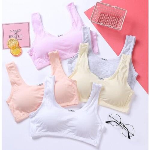 Girls Training Bra Soft Teenage Underwear Breathable Push Up Bras Girls Adolescente Sports Bra Tops for Developmental Girls