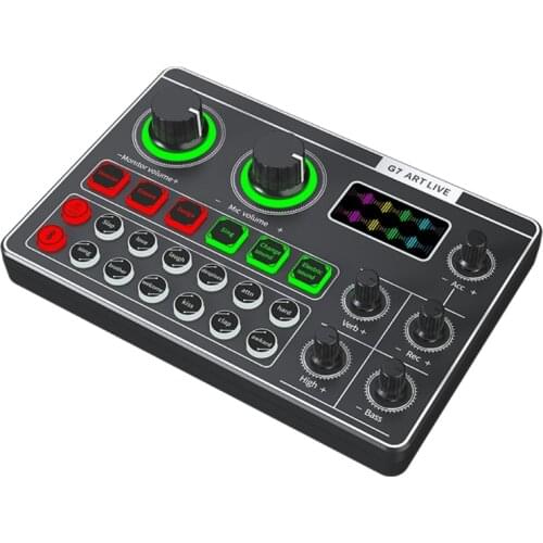 USB Headset Microphone Mixer Webcast Sound Card -G7 External Sound Card For Phone PC Computer