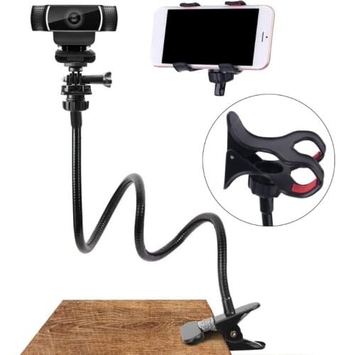 Webcam Stand Adjustable Flexible Desk Mount Gooseneck Clamp Clip Phone Camera Holder For i-phone X11 Pro XS Max XR