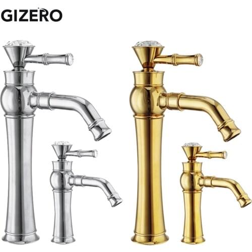 High Quality Luxury Bathroom Faucets Crystal Chrome Basin Mixer Taps Deck Mount Swiveled Spout Hot and Cold Torneira ZR606