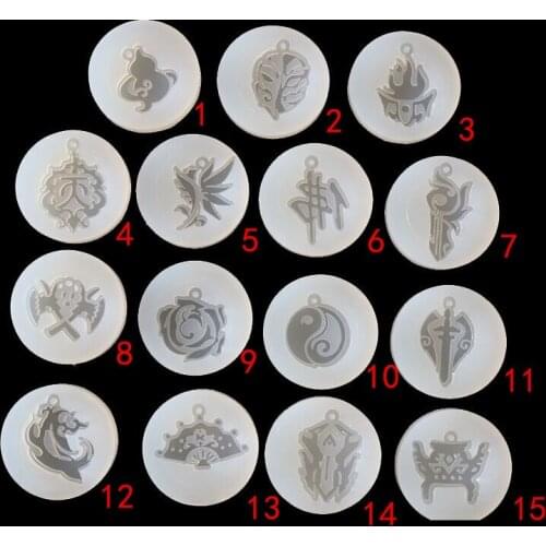 Mirror DIY hand-made crystal droplet tape hole sword three school logo silicone mold