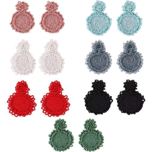 Bohemian Beaded Earrings For Women Statement Handmade Beads Drop Dangle Earrings