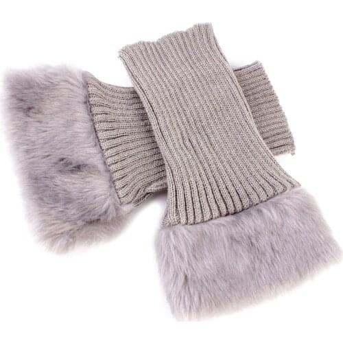 1 Pair Ankle Cuffs Womens Warm Crochet Knitted Boot Socks Cover Trim Leg Warmer Short Socks Tube Accessories Black Gray