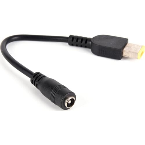 1pc 5.5*2.5mm Female Interface Round Jack to Square Plug Power Converter Adapter Cable For Lenovo ThinkPad