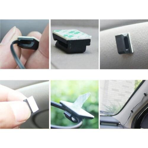 10pcs Car Drop Adhesive Cable Cord Holder Wire Clamp Management Clips 1.2 x 0.5cm
