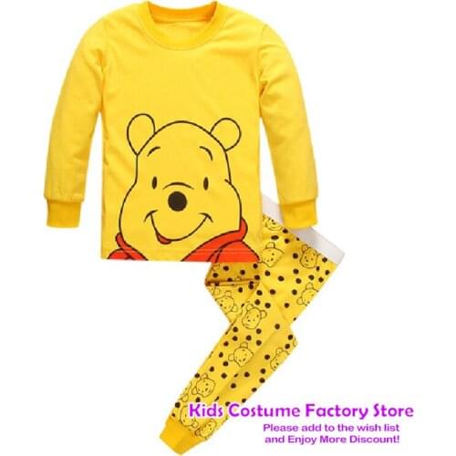 2021 New Autumn Kids Boys Girls Clothes Baby Pajamas long Sleeved Cartoon tigger Childrens Little bear Vigny Sleepwear
