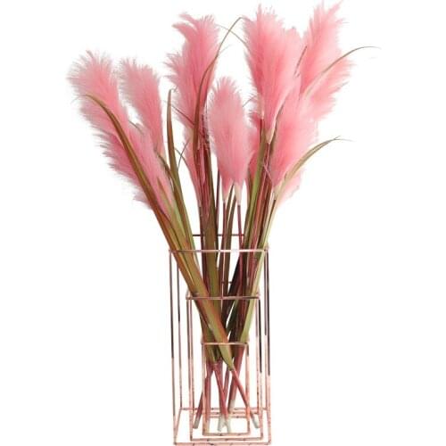 3pcs/lot Artificial 3Heads Reed Flower Branch Simulation Plastic Green Plants For Wedding Party Indoor Home Creative Decoration