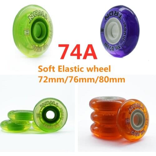 4 pcs/lot 74A hockey roller skates wheels for Slalom inline skating wheel 72mm 76mm 80mm purple orange green indoor skating tyre