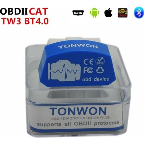 50pcs DHL Tonwon3 BT3.0/4.0/WiFi ELM327 OBD2 obd Car Diagnostics Tool Scanner Check Vehicle Engine Device Tool for Android/IOS