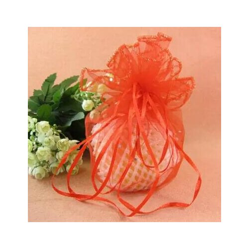 50pcs/lot 35CM orange circular disc yarn bags of sachet aromatherapy stone circle candy bags