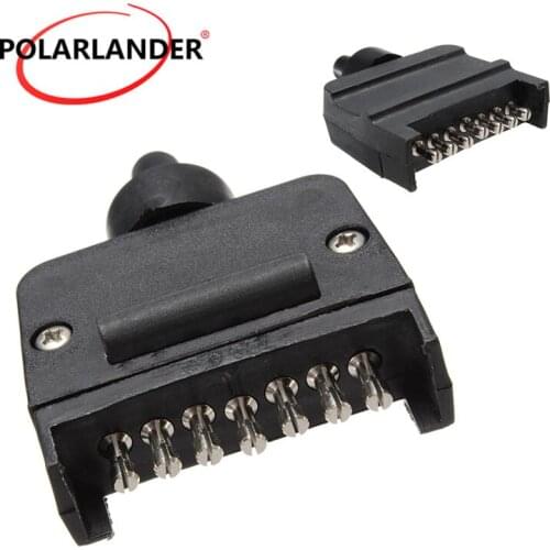 7-Pin Flat Outlet Adapter Light Connector Socket for Caravan/Truck/Trailer
