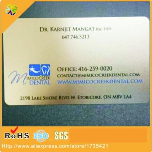 Customizable silver prism etched die cut Punching out Logo Embossed Business Metal metallic Card