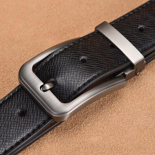 Aoluolan Mens Genuine Leather Dress Belt for Men 33MM Wide Casual Jeans Suit Belts Antique Buckle Belt