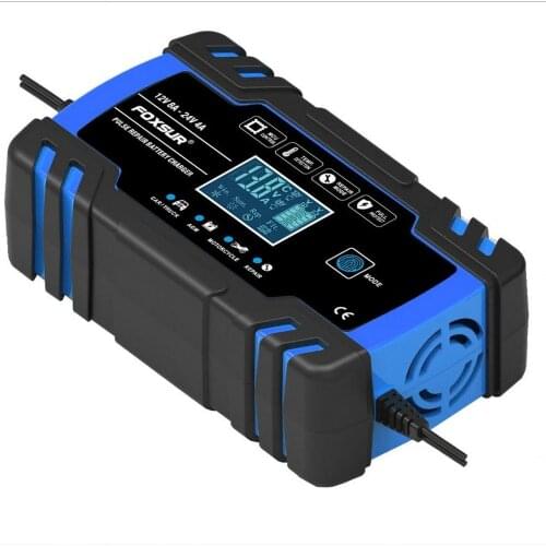Car Battery Charger 12V 8A 24V 4A Fast Charging for AGM GEL WET Lead Acid Battery Charger LCD Display